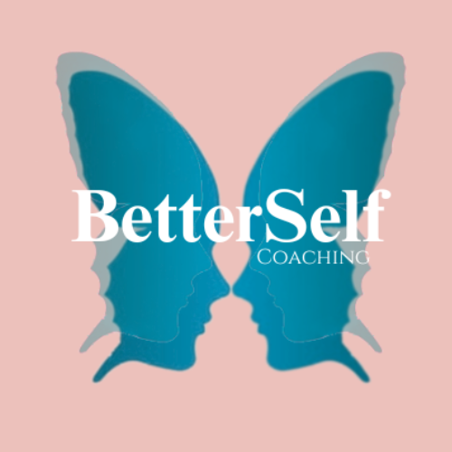BetterSelf Coaching Official Logo Logo oficial de BetterSelf Coaching con alas de mariposa verde azulada formadas por dos perfiles de rostros enfrentados
